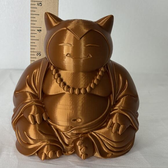 Snorlax Buddha Pokemon Inspired Plastic Statue Bronze Figurine Cute Home Decor - Picture 7 of 8